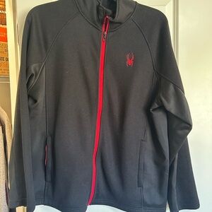 Spyder Men's Performance Jacket in Black with Red Highlights